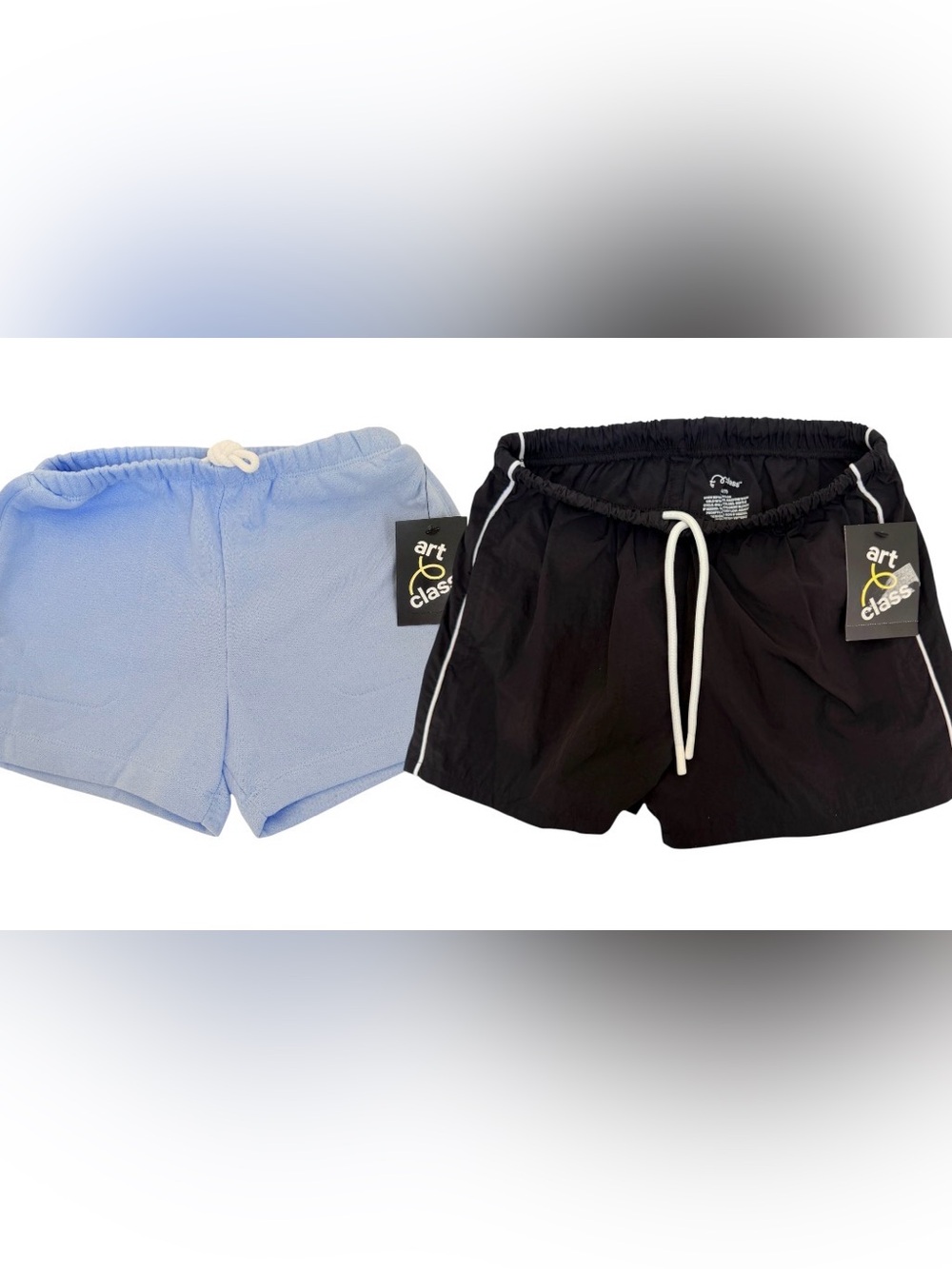 Art Class Girls Shorts Bundle Size 6/7 NWT Blue Fleece & Black Athletic